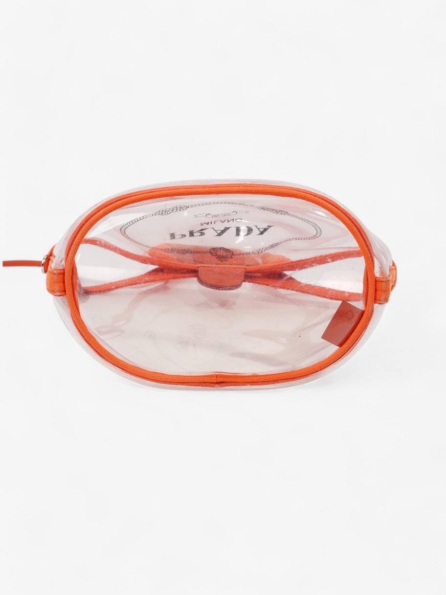 Prada PVC Clear Logo-Print Tote Orange  / Clear  PVC Image 20