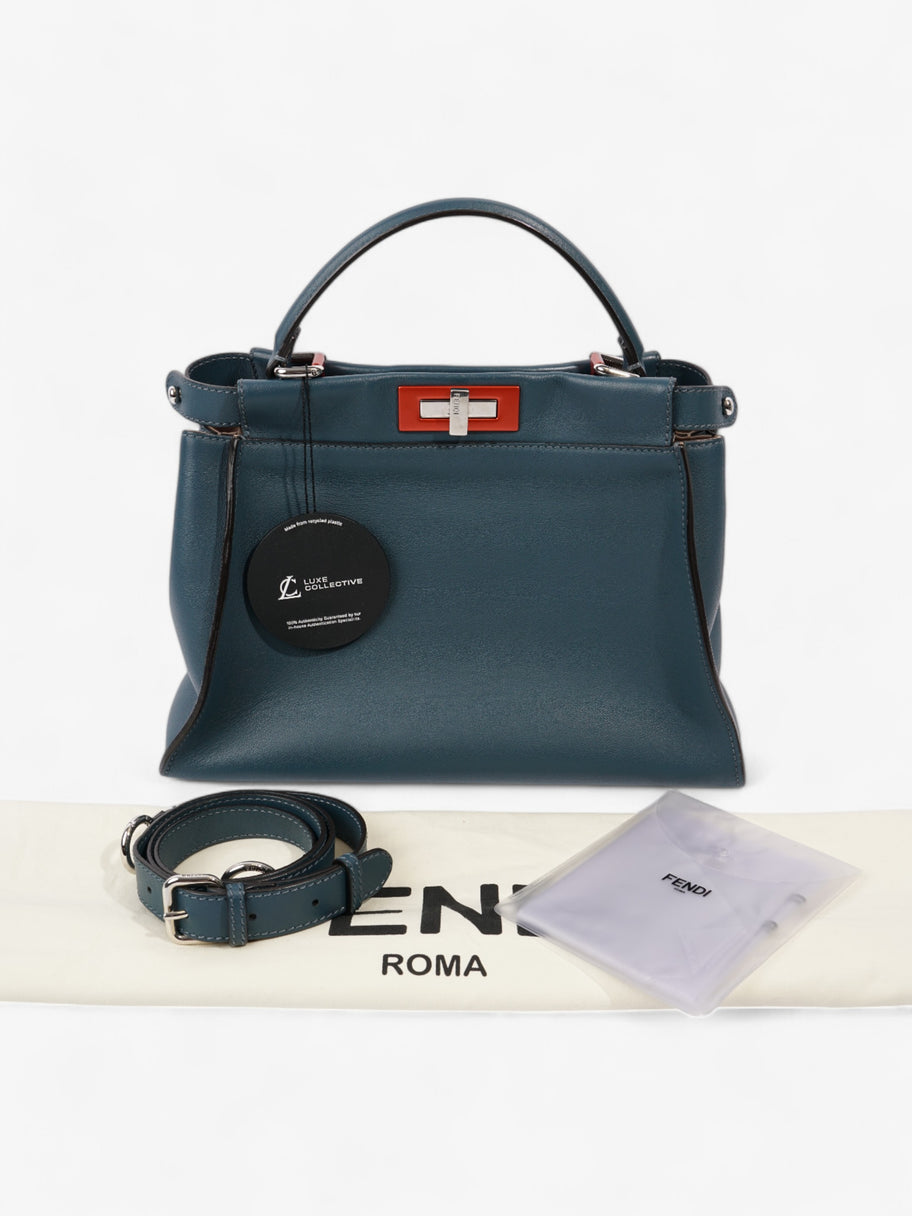 Fendi Peekaboo Handbag Blue / Orange Leather Image 11