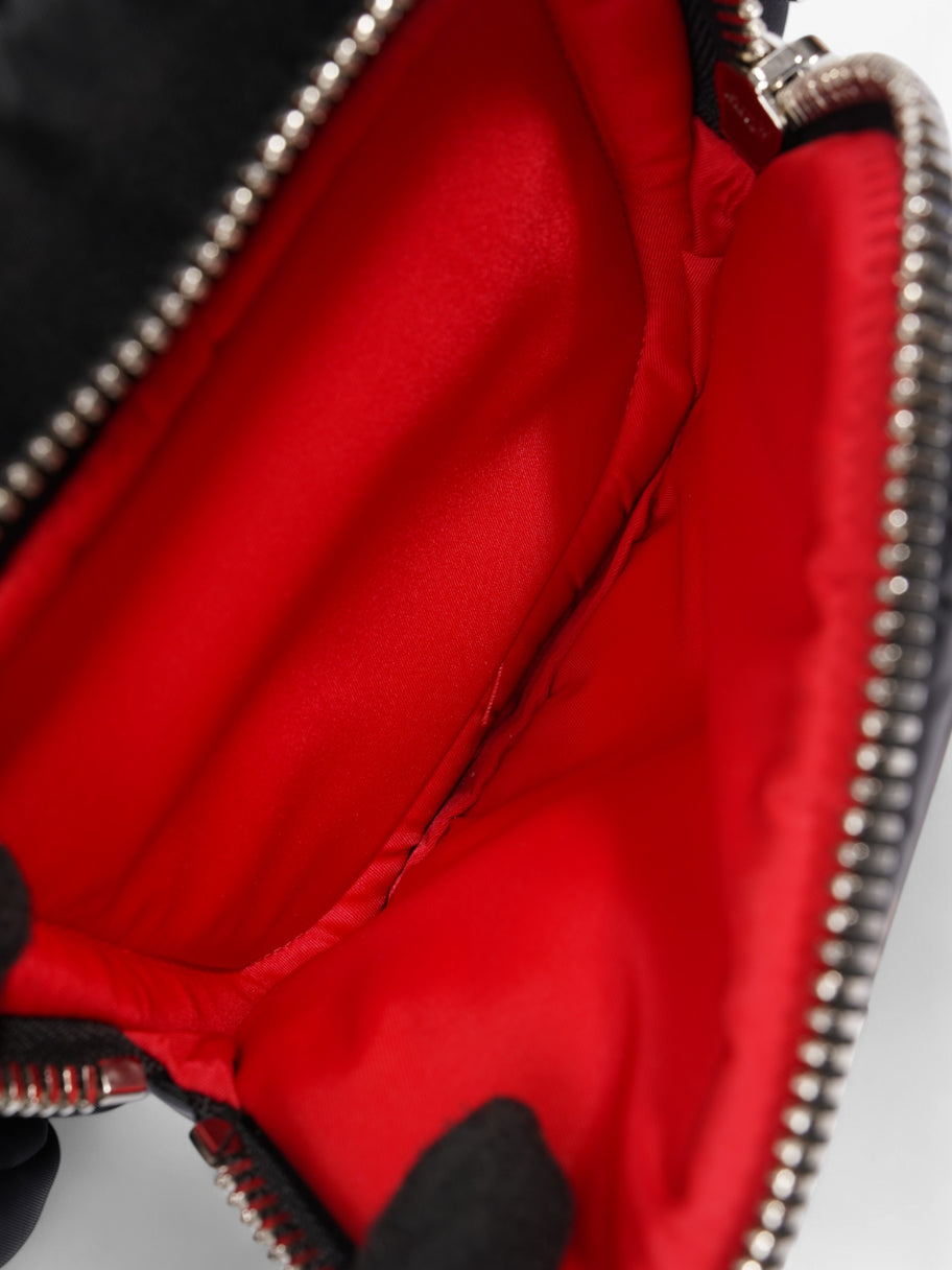 Prada Triangle Nylon Shoulder Bag Black / Red  Nylon, Leather Image 9