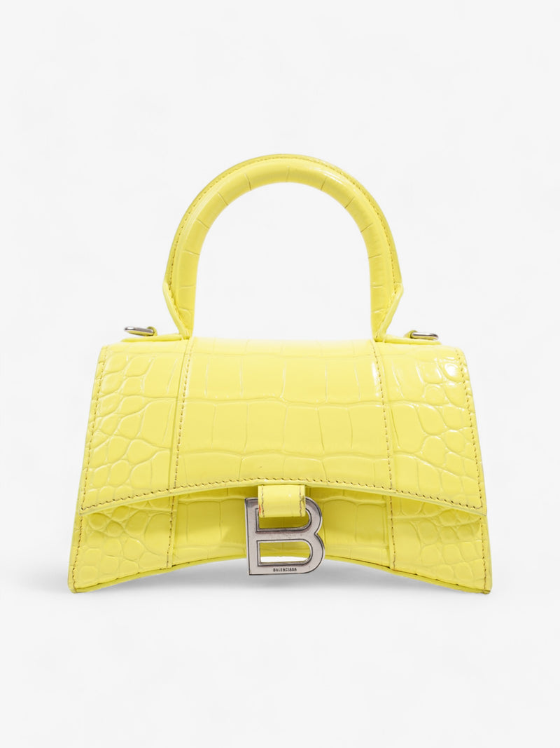  Balenciaga Hourglass Neon Yellow Grained Leather XS
