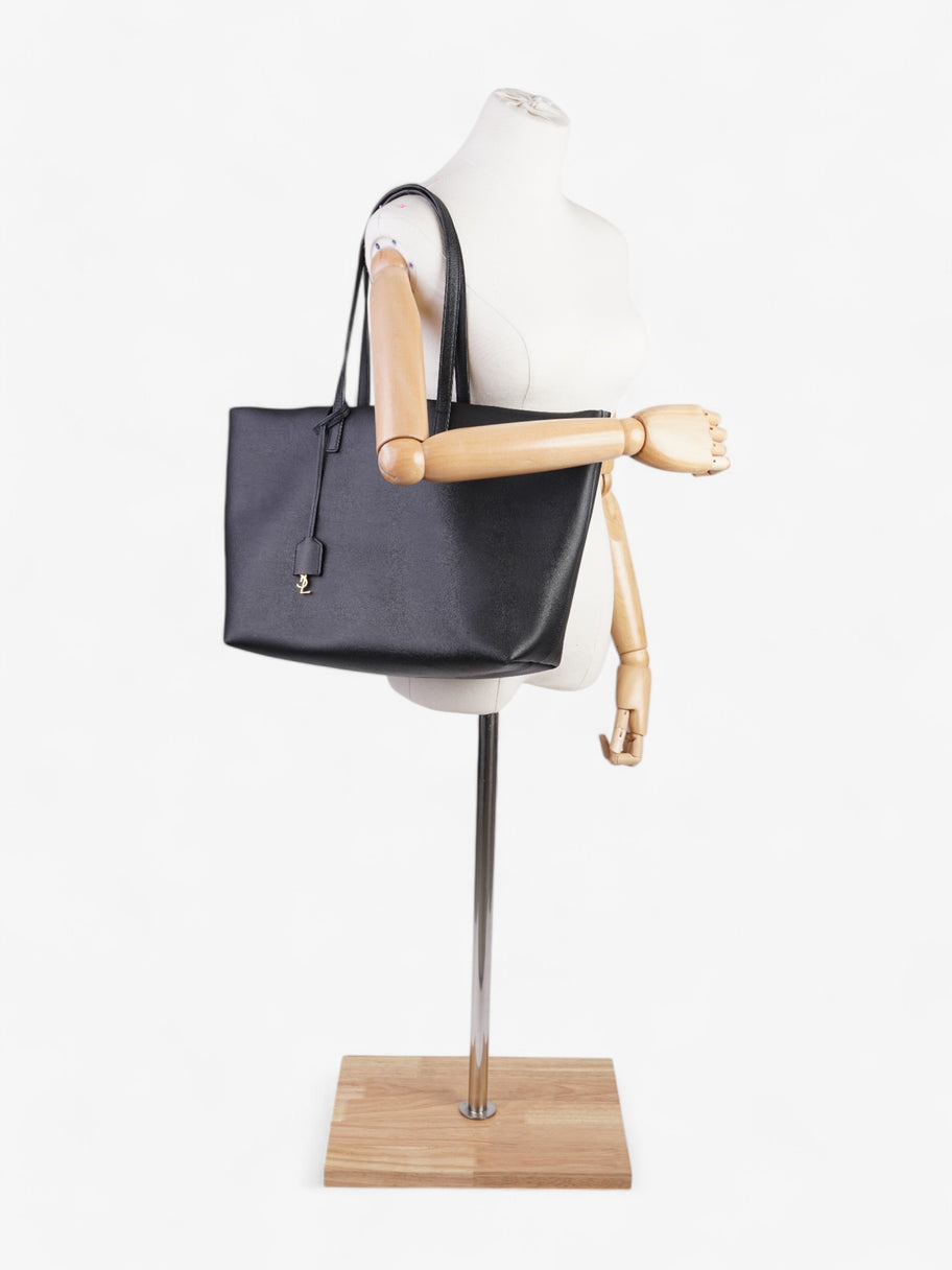 Saint Laurent Shopper Tote Black Leather Image 2