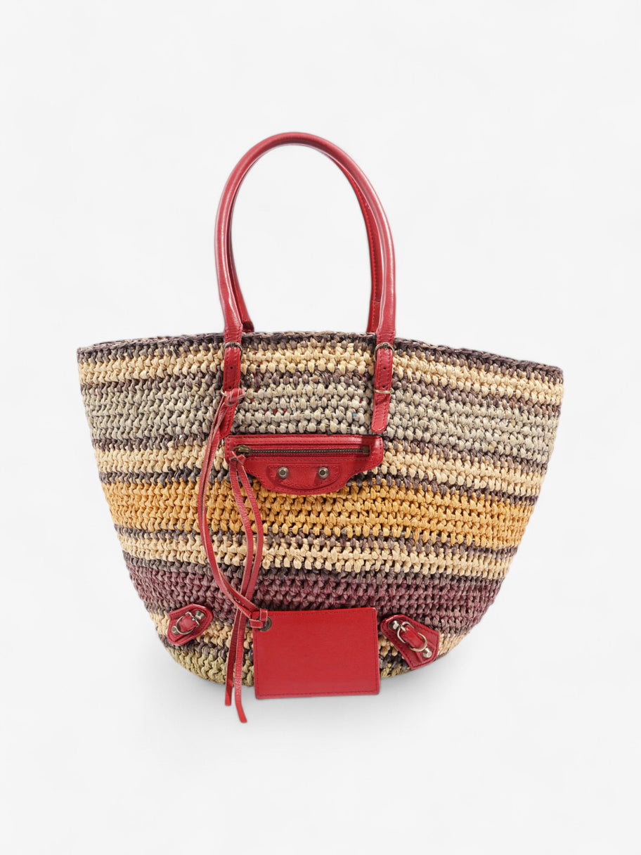 Balenciaga Vintage City Rainbow Basket Bag Multicolour Raffia Image 2