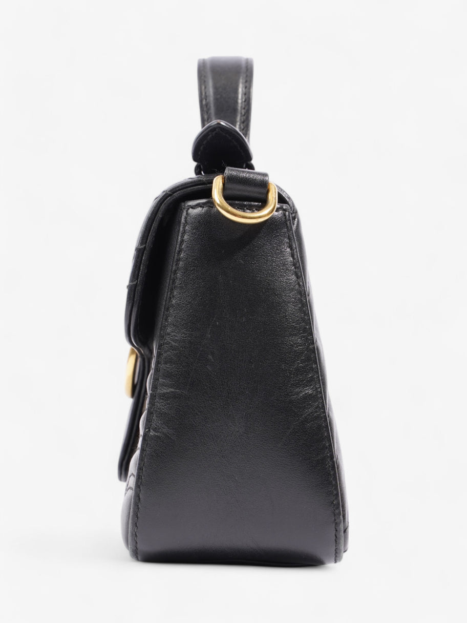 Gucci GG Marmont Mini Top Handle Bag in Quilted Black Leather Black GG Supreme Matelasse Leather Mini Image 3