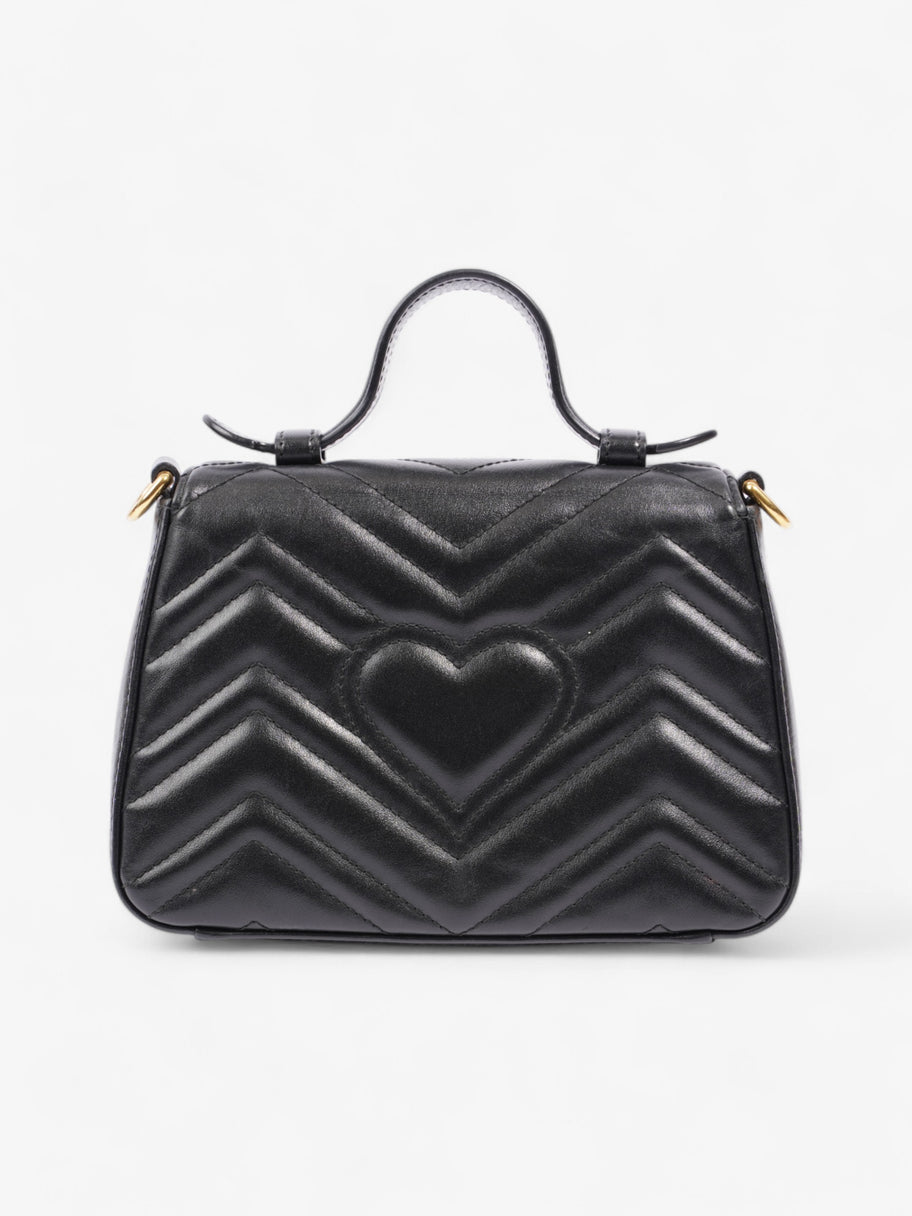 Gucci GG Marmont Mini Top Handle Bag in Quilted Black Leather Black GG Supreme Matelasse Leather Mini Image 4