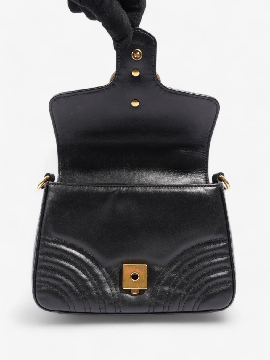 Gucci GG Marmont Mini Top Handle Bag in Quilted Black Leather Black GG Supreme Matelasse Leather Mini Image 8