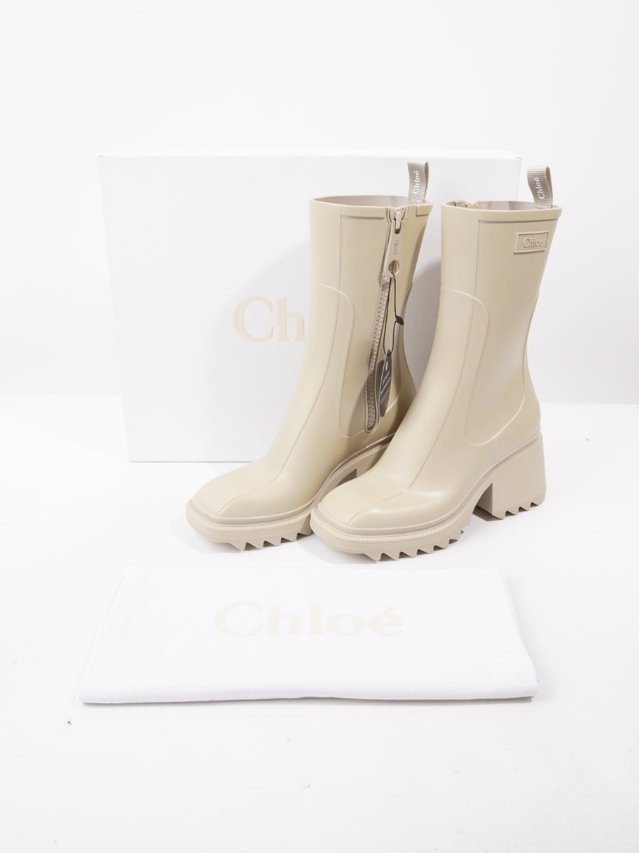 Chloe Betty Boots Cream Rubber EU 38 UK 5 Image 9