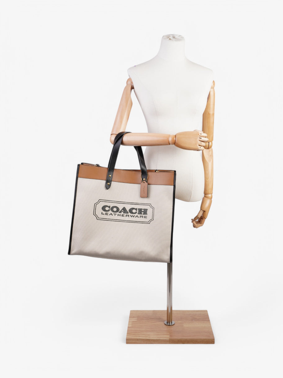 Coach Field Tote 40 Beige  / Brown / Black Canvas 40 Image 2