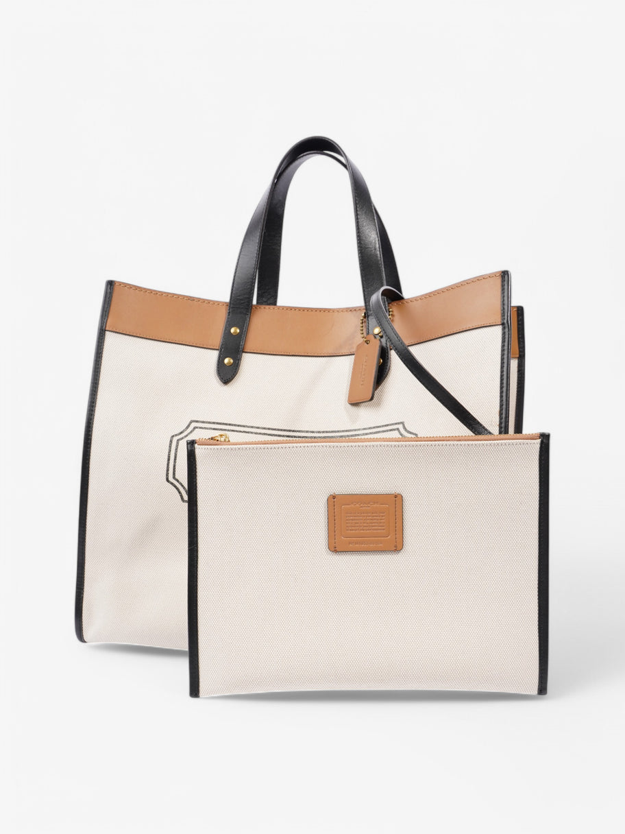 Coach Field Tote 40 Beige  / Brown / Black Canvas 40 Image 8