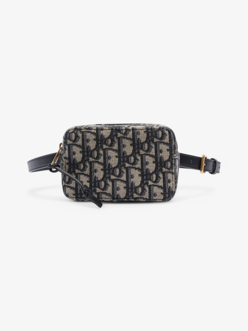  Christian Dior Trotter Belt Bag Blue Oblique Canvas Mini