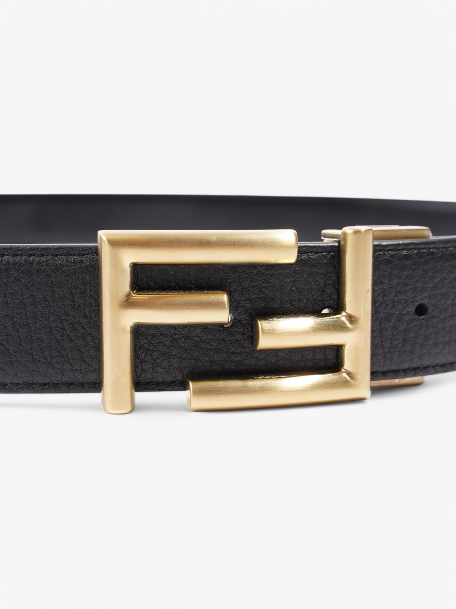 Fendi FF Reversible Belt Black / Gold Leather 139cm Image 2