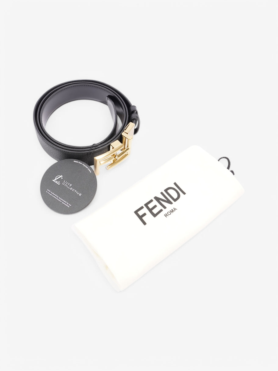 Fendi FF Reversible Belt Black / Gold Leather 139cm Image 5