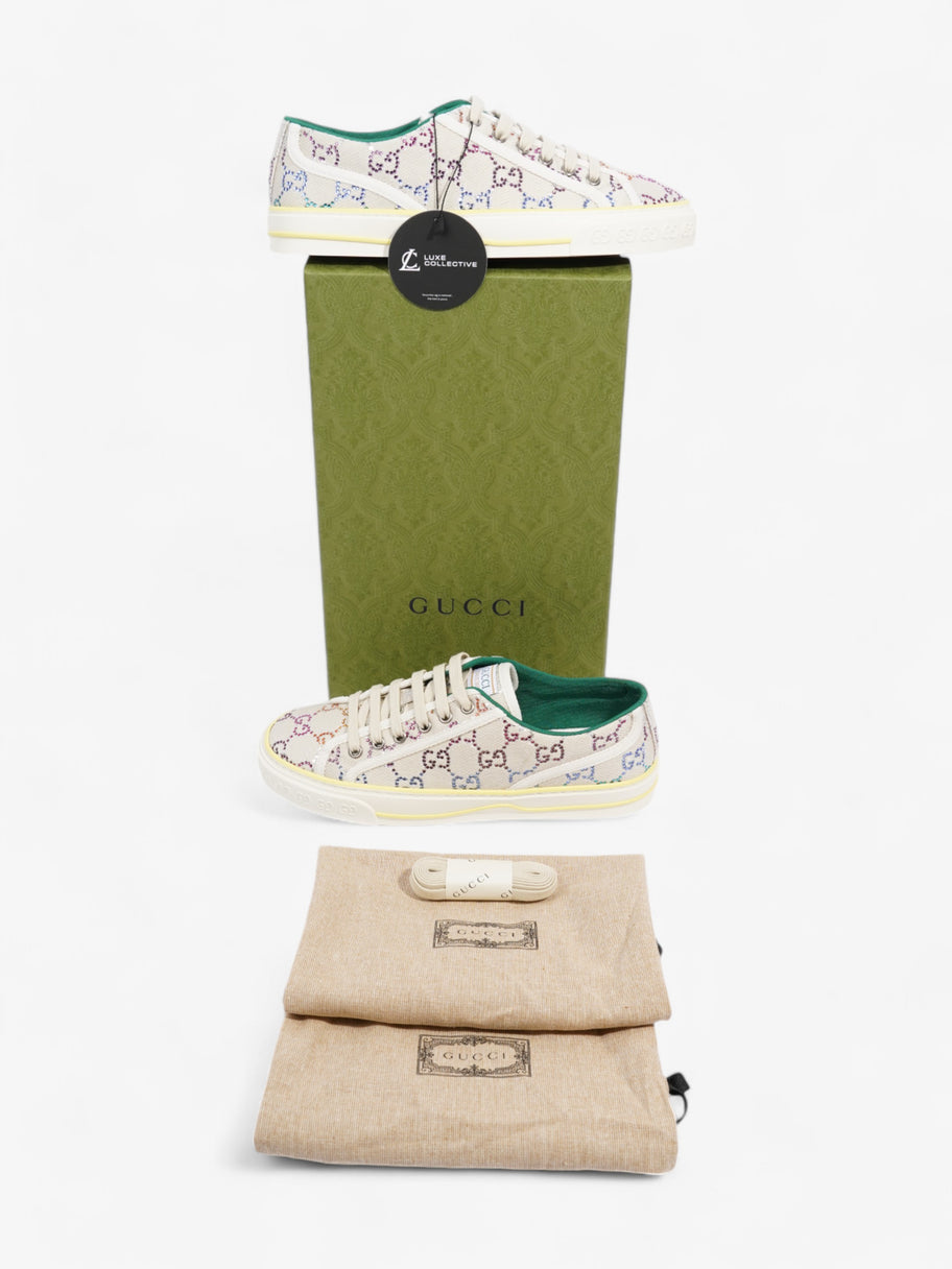 Gucci Crystal GG Tennis 1977 White / Multicoloured Canvas EU 38.5 UK 5.5 Image 10