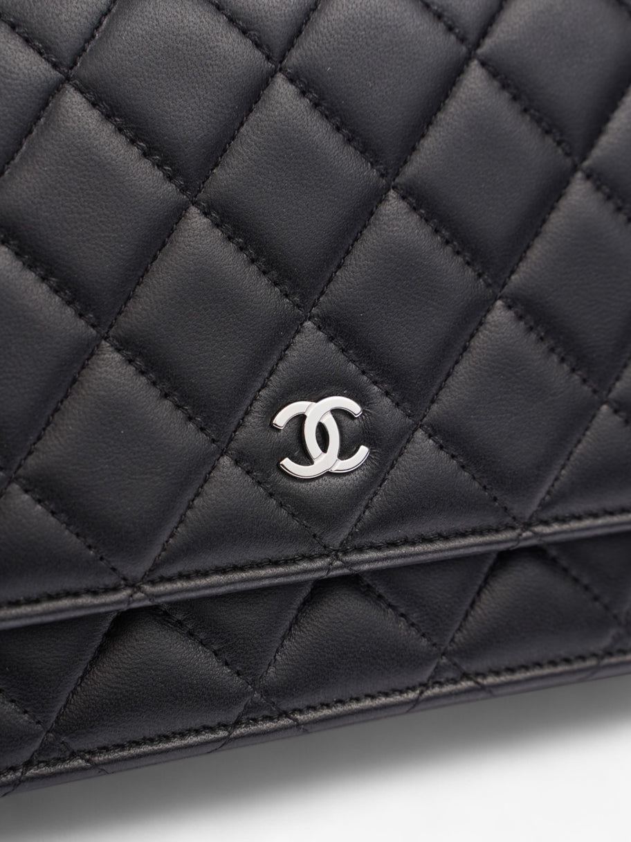 Chanel Wallet On Chain Black Lambskin Leather Image 6