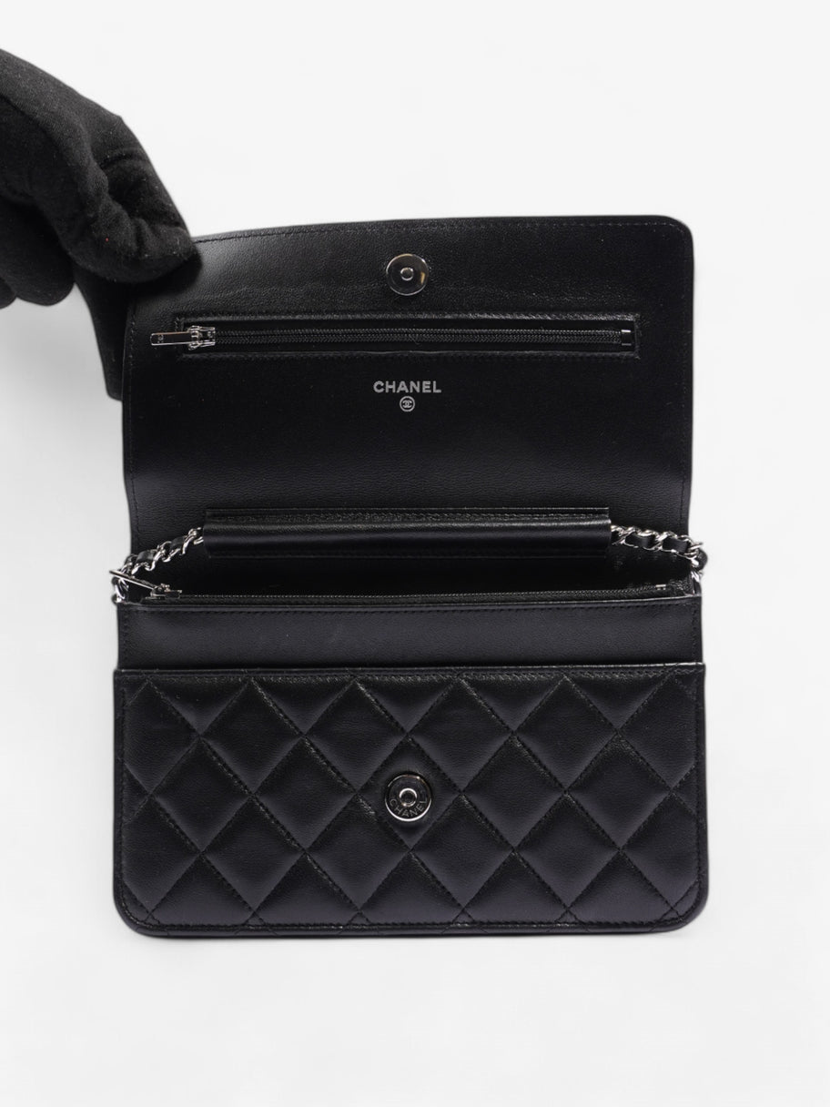 Chanel Wallet On Chain Black Lambskin Leather Image 8
