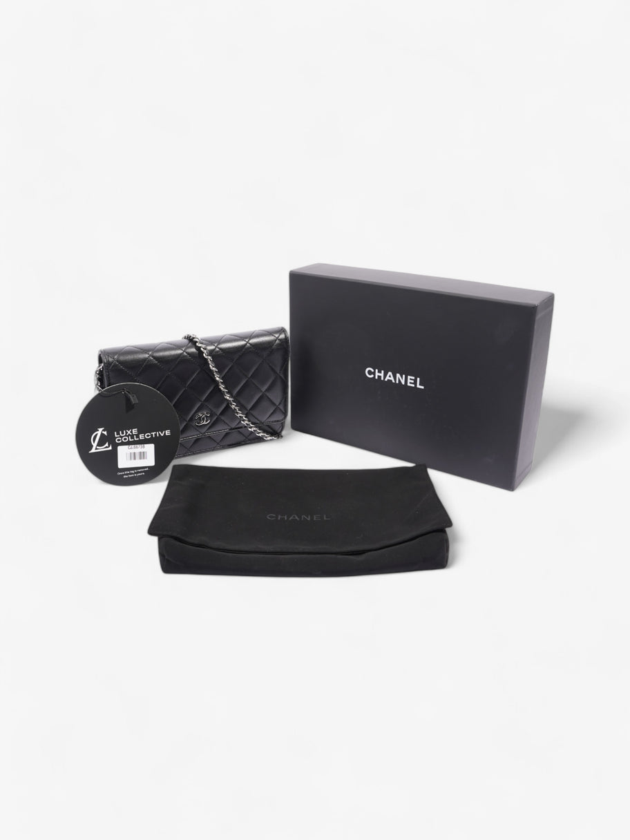 Chanel Wallet On Chain Black Lambskin Leather Image 10