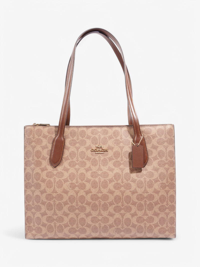  Coach Nina Tote Bag Brown / Beige Coated Canvas