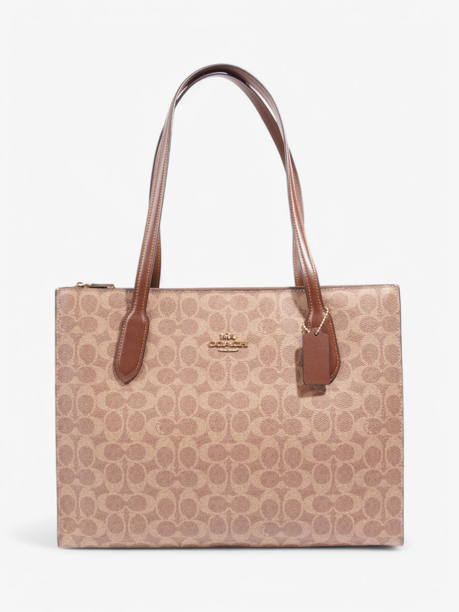 Coach Nina Tote Bag Brown / Beige Coated Canvas Image 1