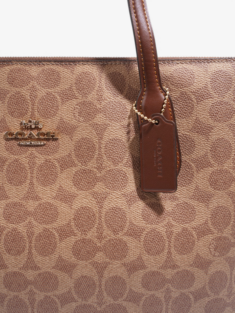 Coach Nina Tote Bag Brown / Beige Coated Canvas Image 7