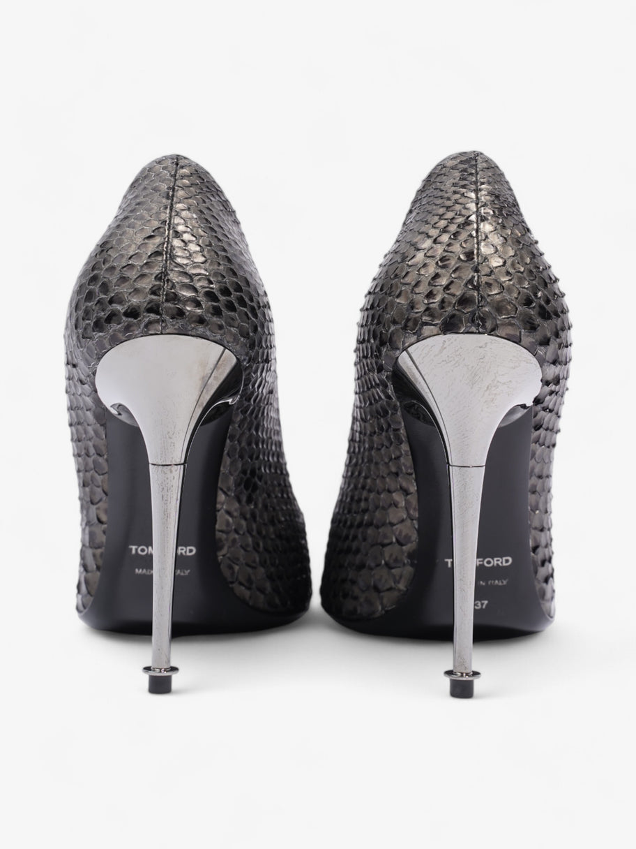 Tom Ford Textured Heels 110mm Python / Gunmetal Python EU 37 UK 4 Image 14