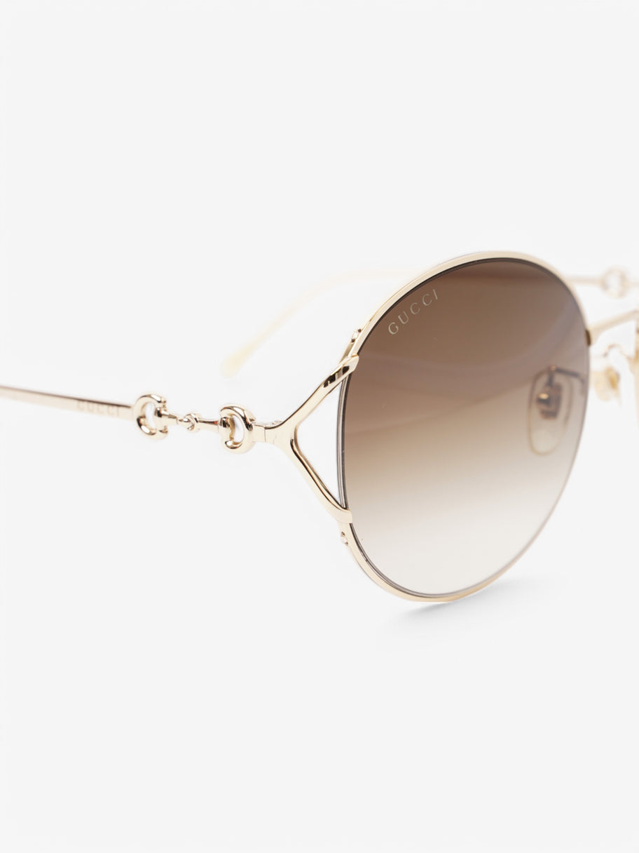 Gucci Horsebit Sunglasses Cream Base Metal Image 6