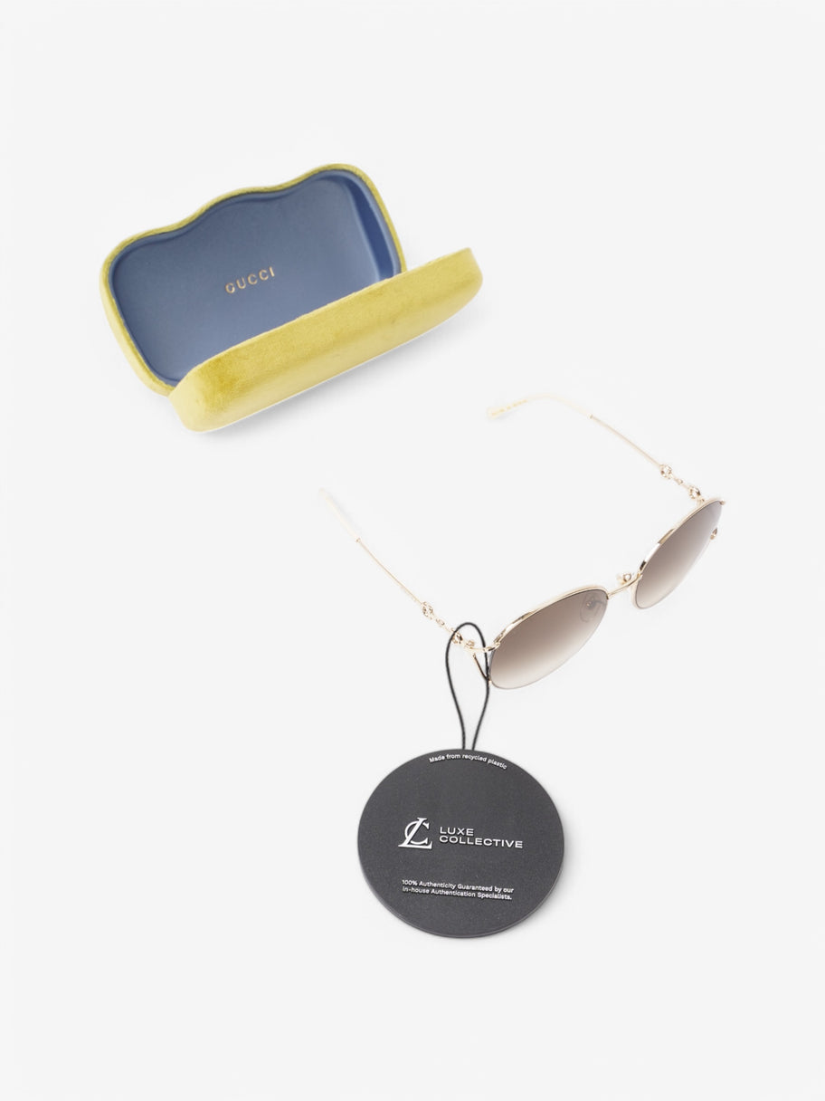 Gucci Horsebit Sunglasses Cream Base Metal Image 7