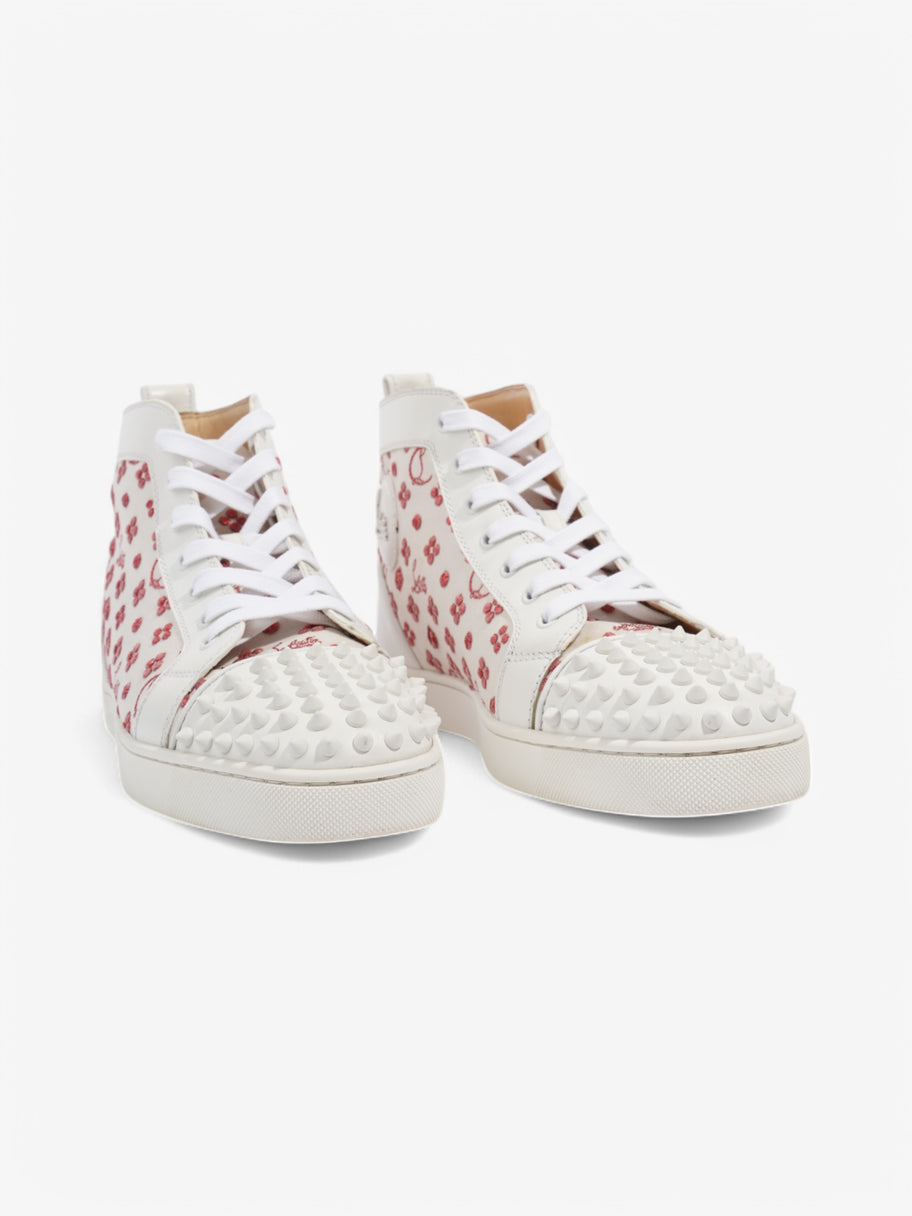 Christian Louboutin Louis Junior Spike High-Top White  / Red Fabric EU 42.5 UK 8.5 Image 2