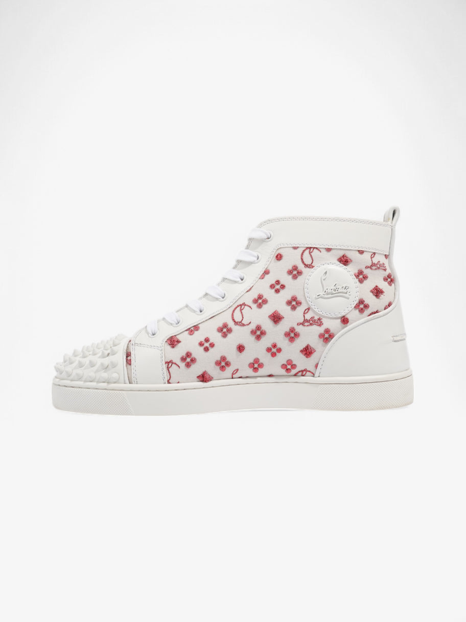 Christian Louboutin Louis Junior Spike High-Top White  / Red Fabric EU 42.5 UK 8.5 Image 3