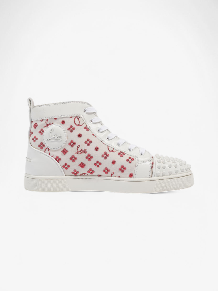 Christian Louboutin Louis Junior Spike High-Top White  / Red Fabric EU 42.5 UK 8.5 Image 4