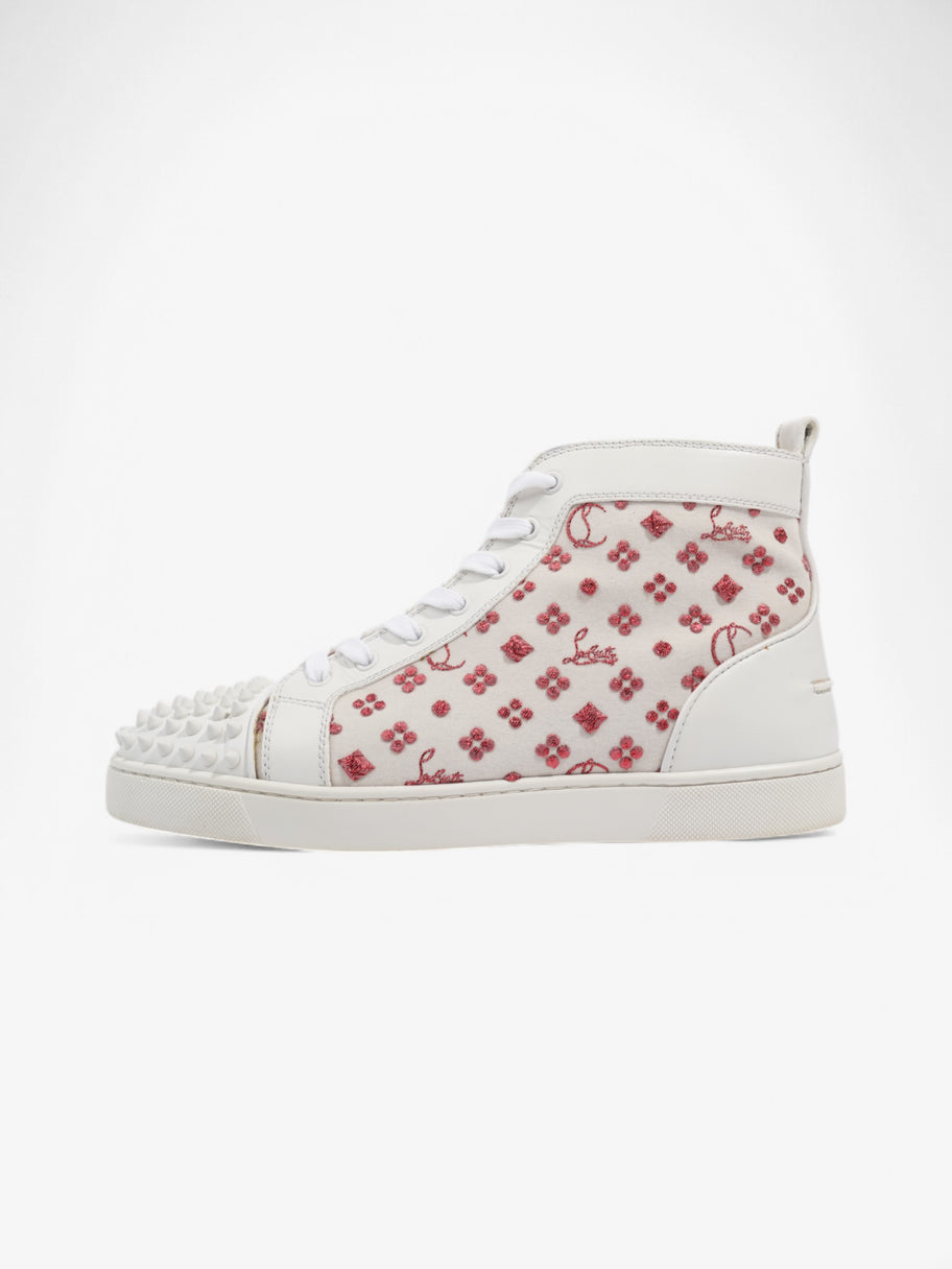 Christian Louboutin Louis Junior Spike High-Top White  / Red Fabric EU 42.5 UK 8.5 Image 5