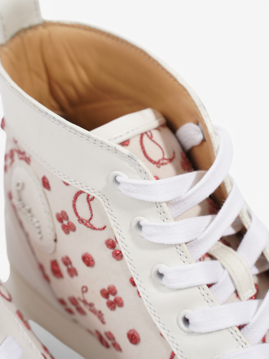 Christian Louboutin Louis Junior Spike High-Top White  / Red Fabric EU 42.5 UK 8.5 Image 8