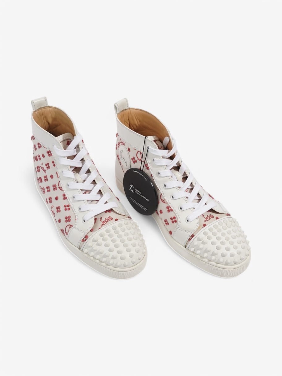 Christian Louboutin Louis Junior Spike High-Top White  / Red Fabric EU 42.5 UK 8.5 Image 9