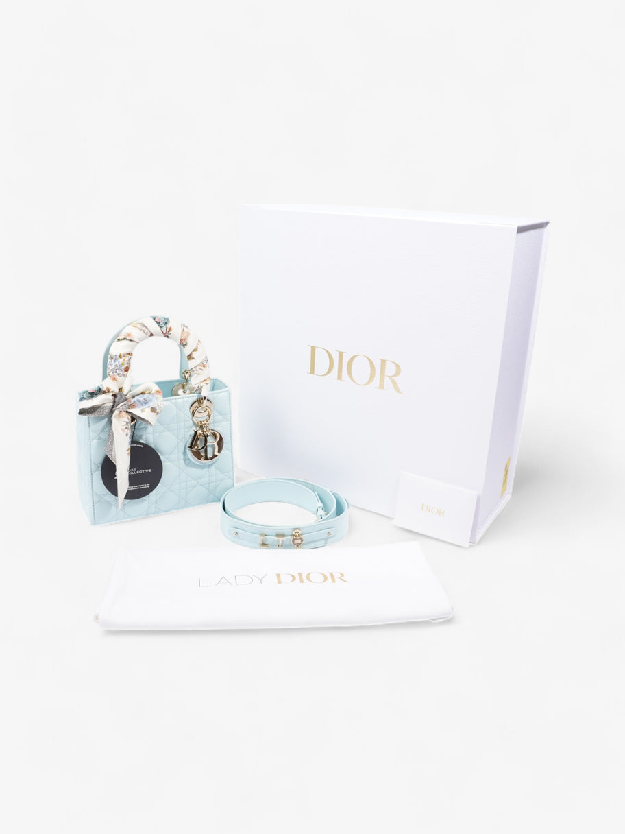 Christian Dior Lady Dior Pale Blue Lambskin Leather Small Image 11