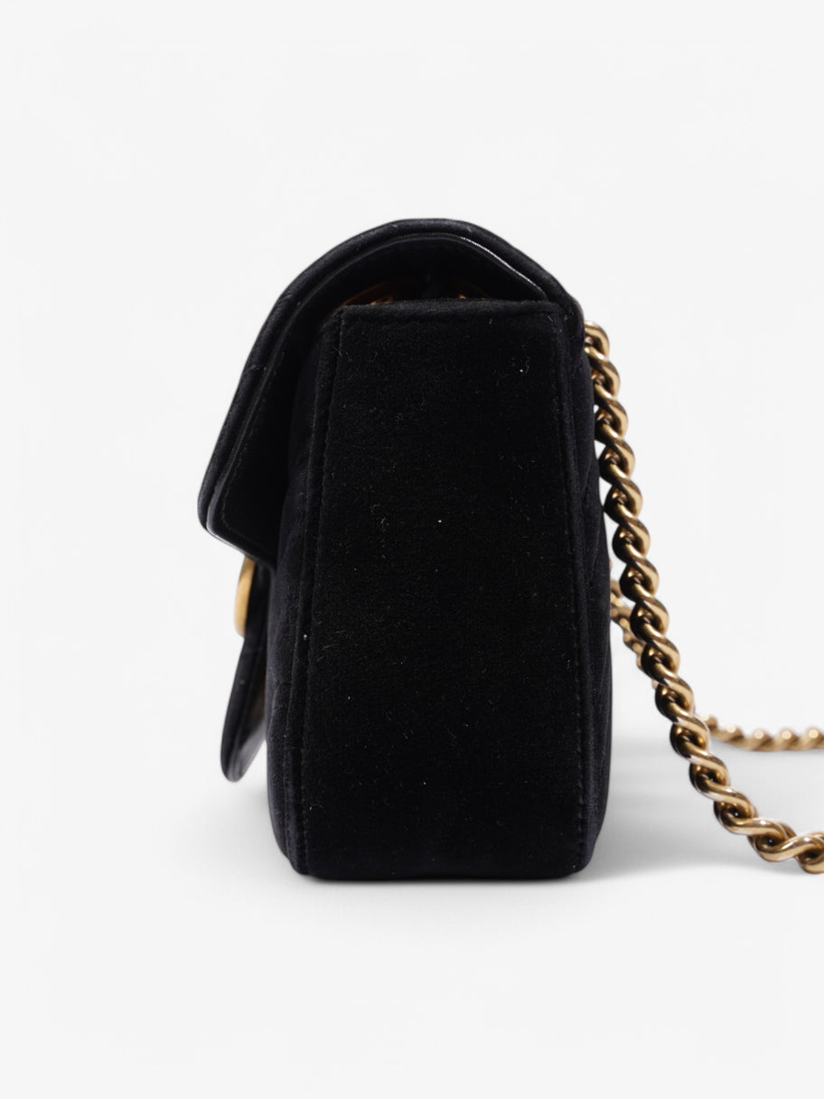 Gucci Marmont Flap Black Velvet Mini Image 3
