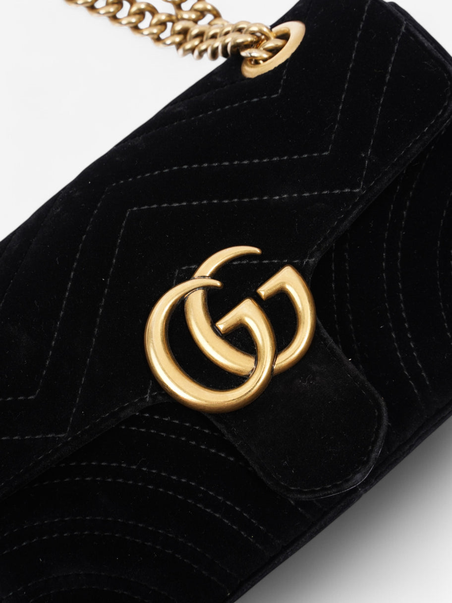 Gucci Marmont Flap Black Velvet Mini Image 7