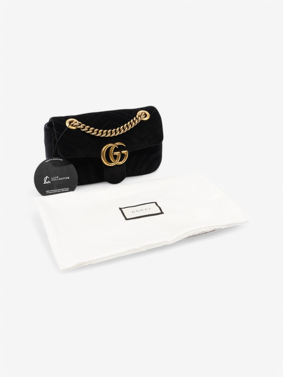 Gucci Marmont Flap Black Velvet Mini Image 9