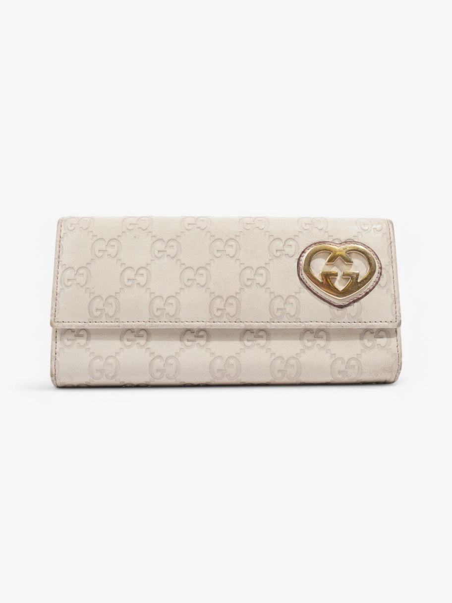 Gucci Long Wallet Cream Leather Image 1