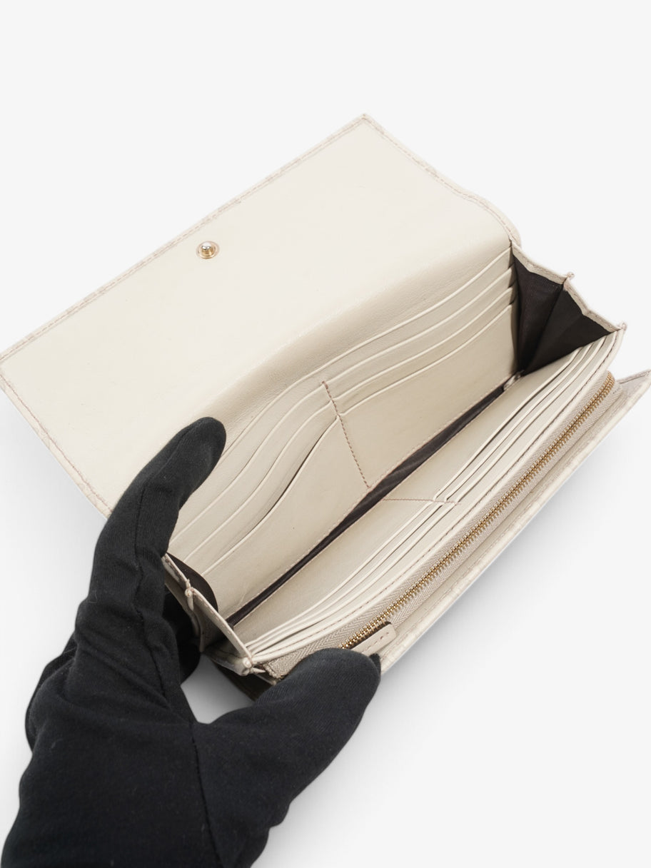 Gucci Long Wallet Cream Leather Image 5