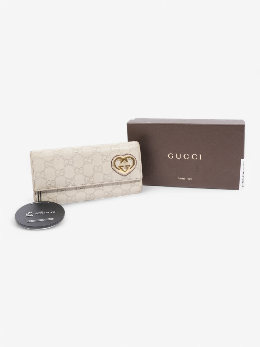 Gucci Long Wallet Cream Leather Image 7