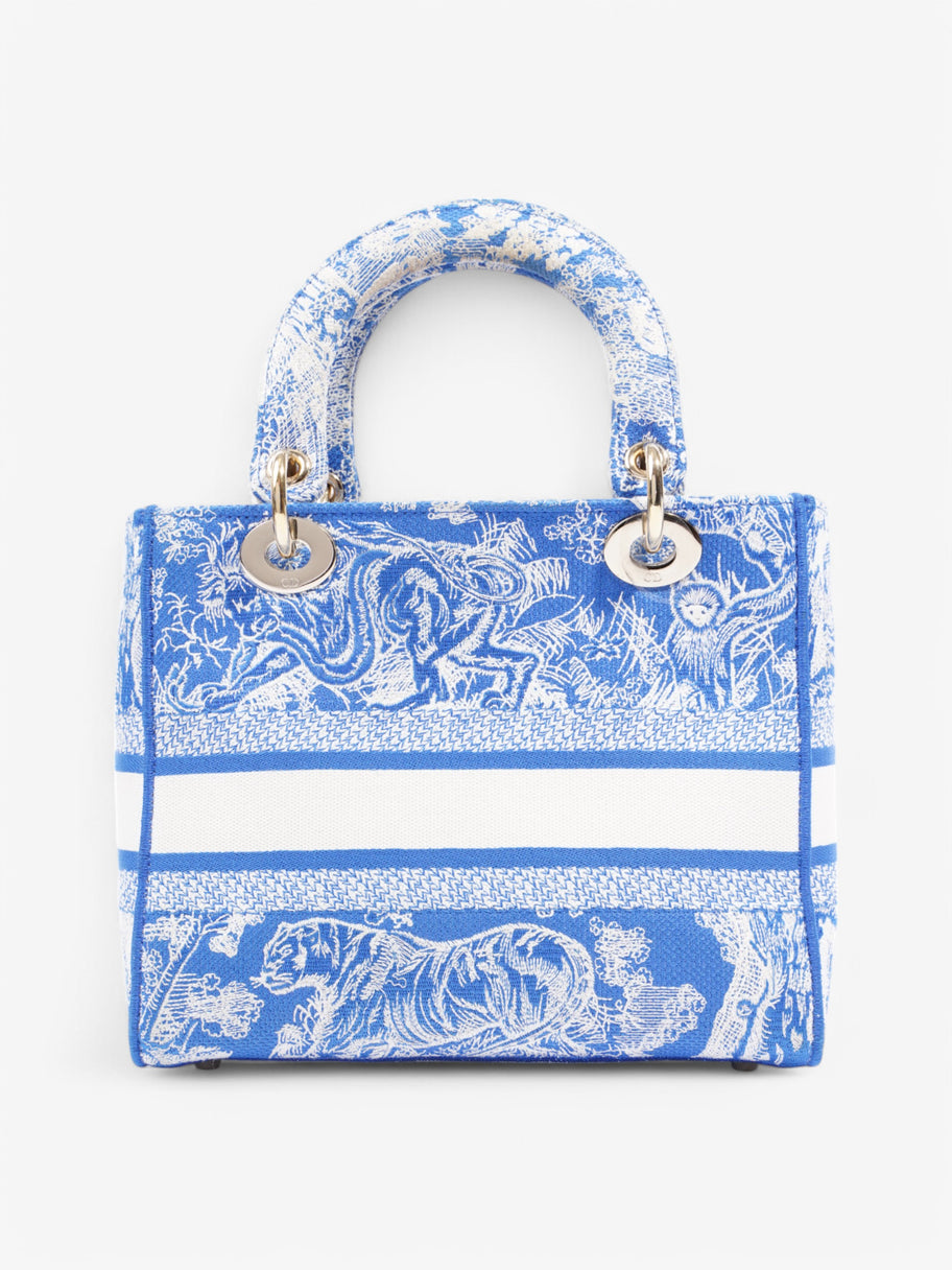 Christian Dior Lady D-Lite Bag Blue / White Canvas Image 4