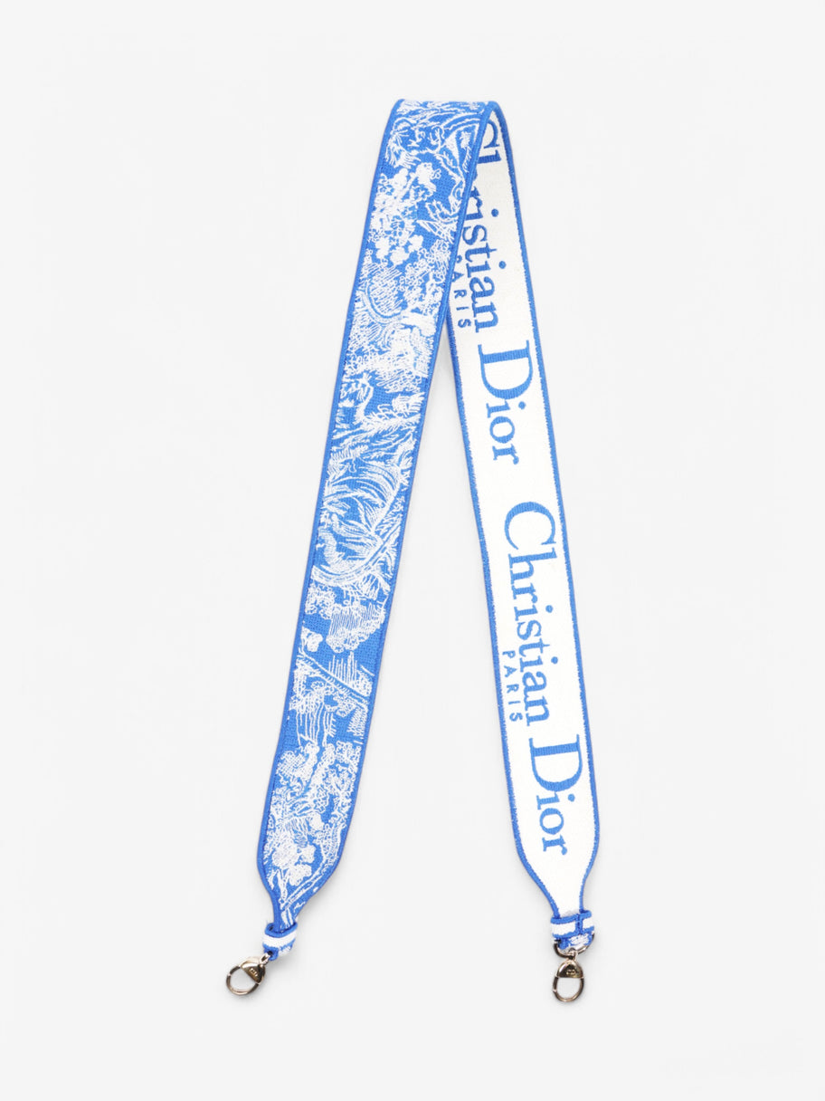 Christian Dior Lady D-Lite Bag Blue / White Canvas Image 8