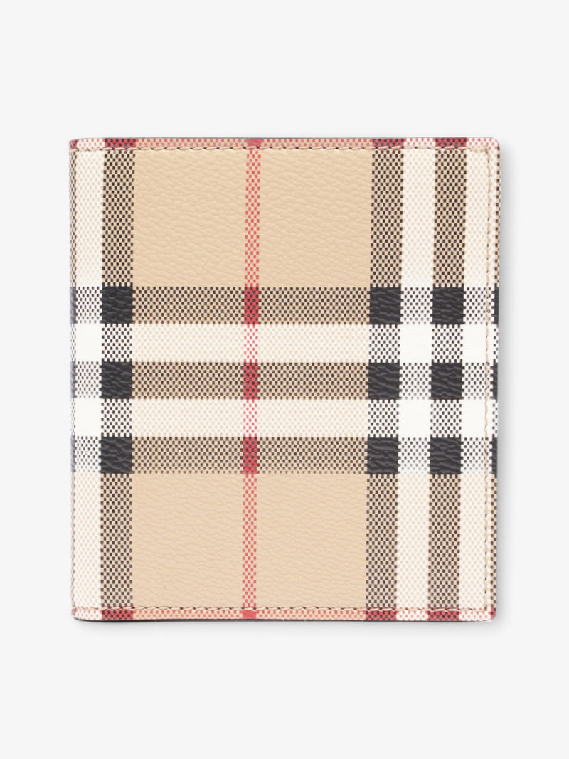  Burberry Bi-Fold Wallet Check Coated Canvas
