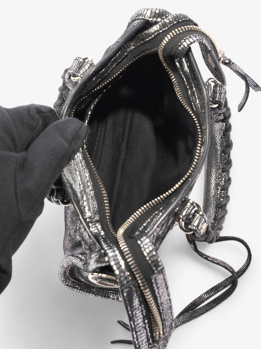 Balenciaga City Bag Silver Calfskin Leather Mini Image 7