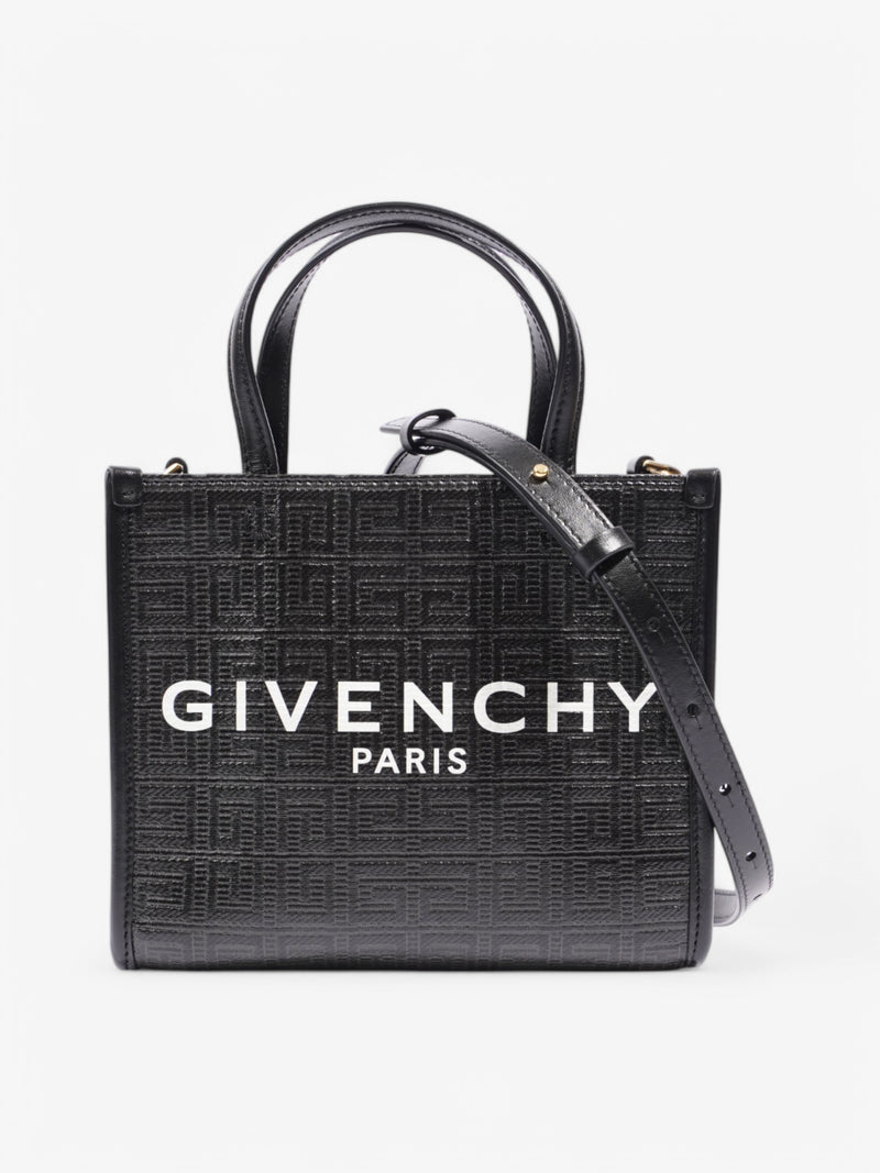  Givenchy Logo Tote Black / White Leather Small