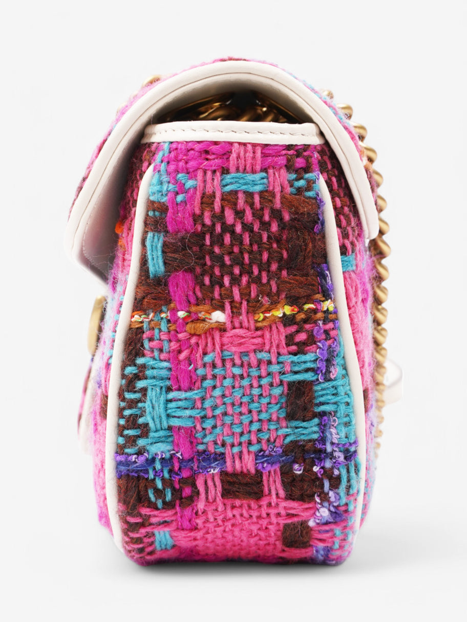 Gucci Marmont Flap Pink / Blue Tweed Small Image 3