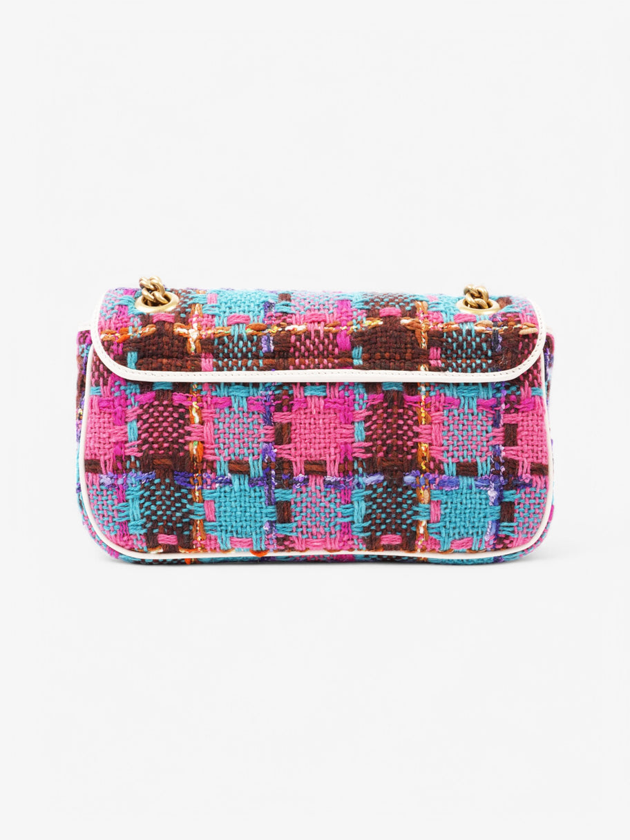 Gucci Marmont Flap Pink / Blue Tweed Small Image 4