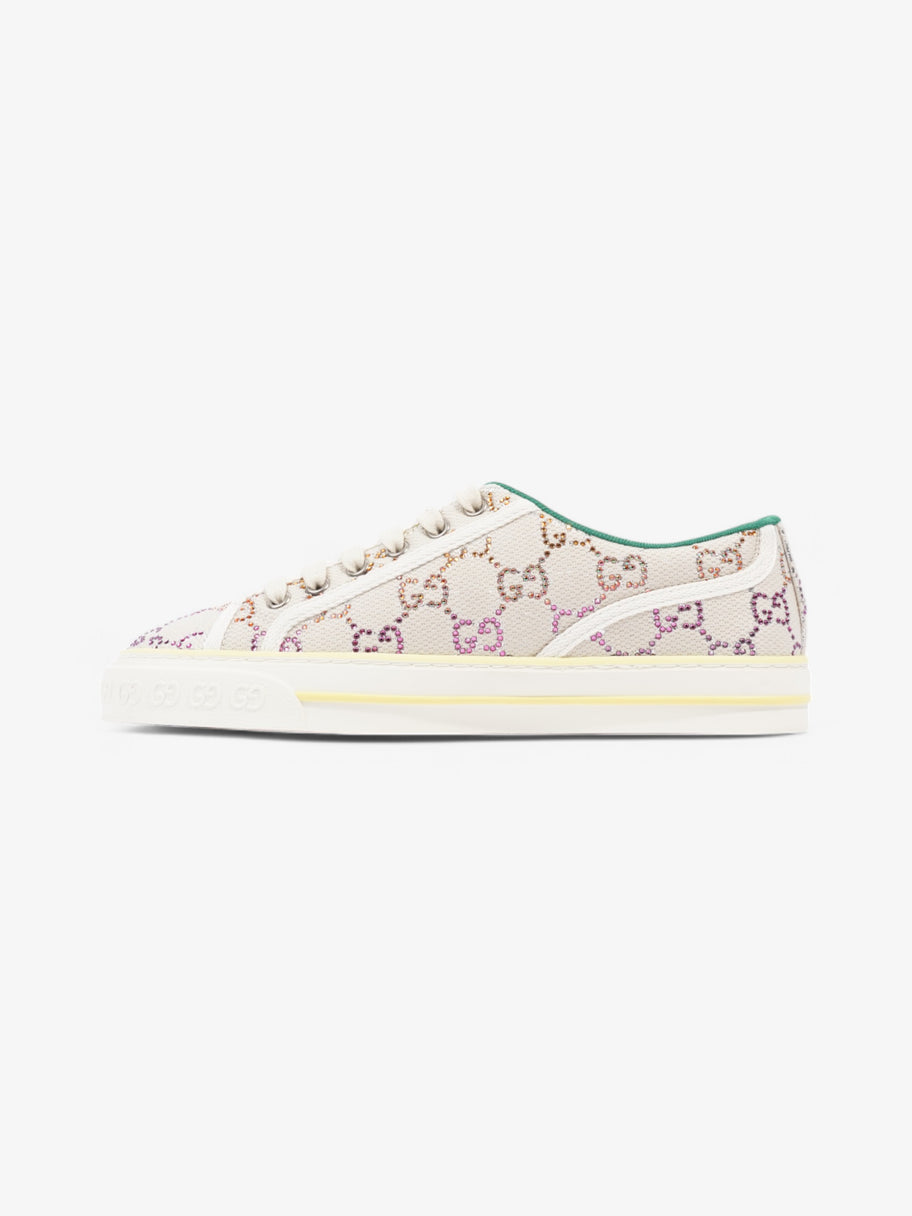 Gucci Tennis 1977 Crystal Sneaker  White  / Multicolour / Green Canvas EU 38.5 UK 5.5 Image 3