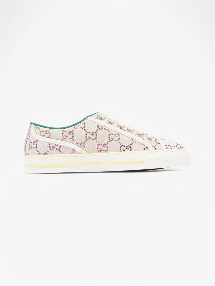 Gucci Tennis 1977 Crystal Sneaker  White  / Multicolour / Green Canvas EU 38.5 UK 5.5 Image 4