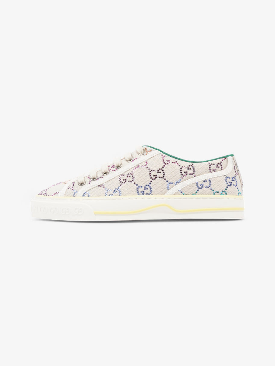Gucci Tennis 1977 Crystal Sneaker  White  / Multicolour / Green Canvas EU 38.5 UK 5.5 Image 5