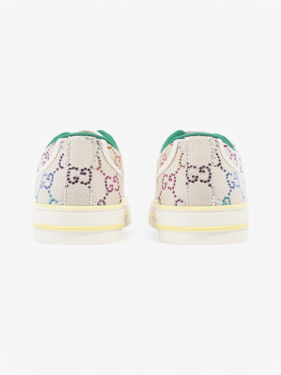 Gucci Tennis 1977 Crystal Sneaker  White  / Multicolour / Green Canvas EU 38.5 UK 5.5 Image 6