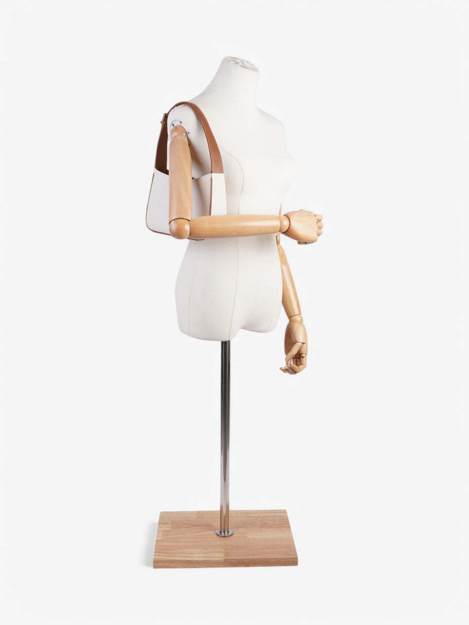 Saint Laurent Le 5 A 7 White / Tan Canvas Image 2